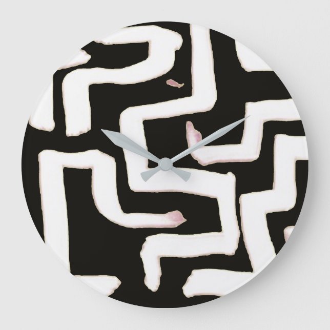 Abstract Black and White Clock Stor Klocka (Framsida)