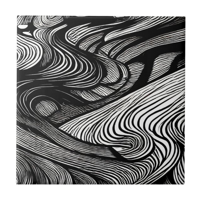 ABSTRACT BLACK AND WHITE    KAKELPLATTA (Framsidan)