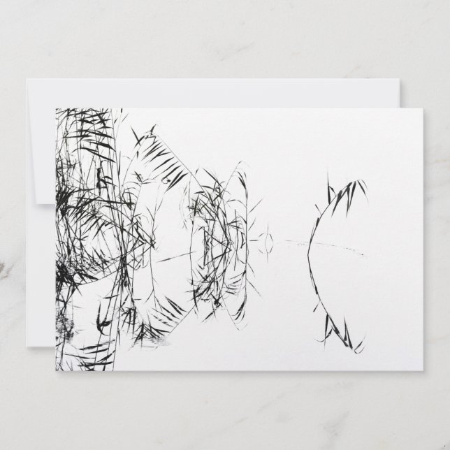 Abstract Black and White Reeds Water Reflections Tack Kort (Framsida)
