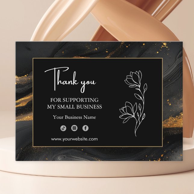 Abstract Black Gold Business Card Visitkort (Skapare uppladdad)