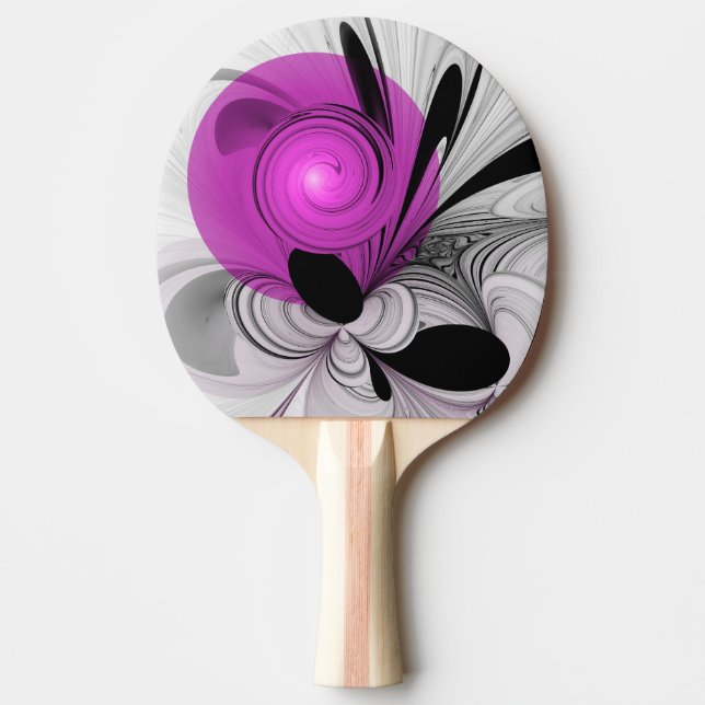 Abstract Black Gray With Magenta Fractal Art Pingisracket (Framsidan)