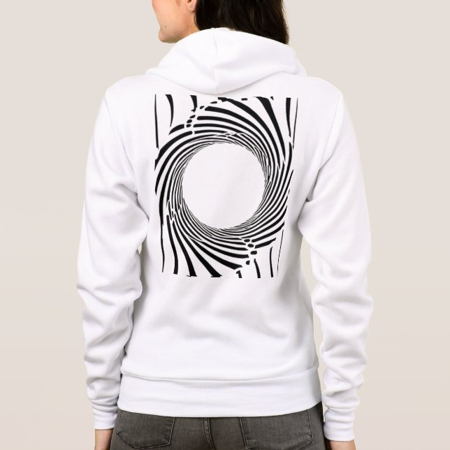 Abstract Black Hole Spiral Line Art  T Shirt (Baksida)