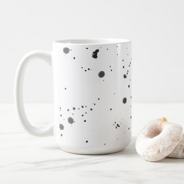 Abstract Black Paint Splash & Splatter Pattern Kaffemugg (Med munk)
