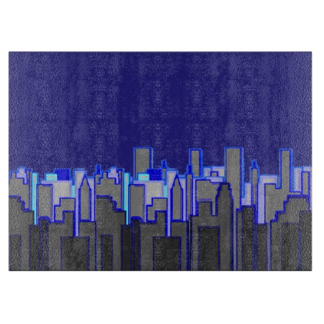 Abstract Blue City Skyline Art (Framsidan)