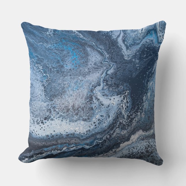 Abstract Blue & Gray Ocean Drift Kudde (Framsida)