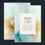 Abstract Blue Green Orange Modern Unique Wedding Spara Datumet<br><div class="desc">Abstract Alcohol Ink Painting Blue Green Orange Modern Unique Wedding Save The Date Invitation Template</div>