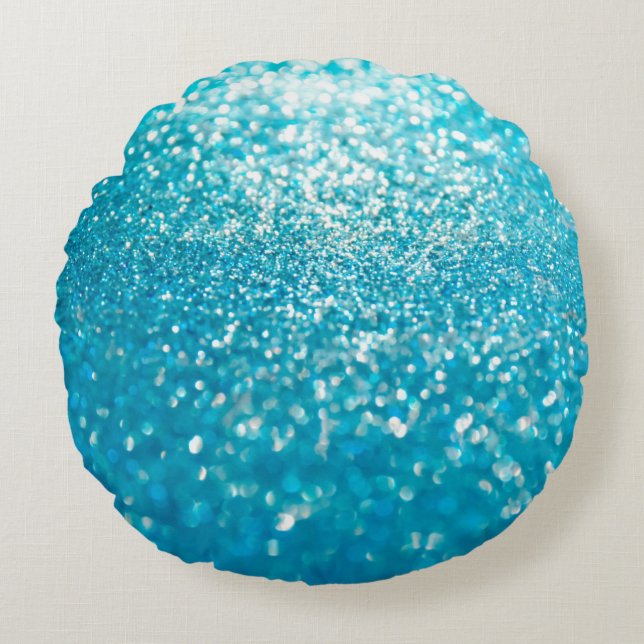 Abstract blue lights on background rund kudde (Framsidan)