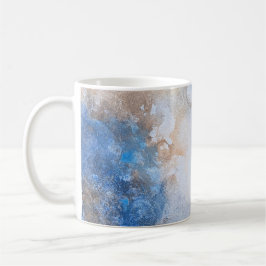 Abstract Blue & Sand Textured Clouds Kaffemugg