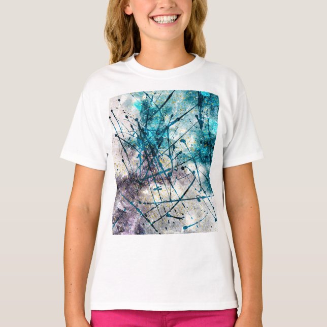 Abstract blue strokes t shirt (Framsida)
