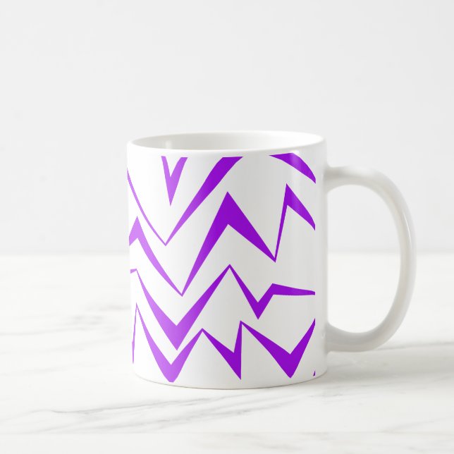 Abstract, bold, vibrant geometric zigzag pattern kaffemugg (Höger)