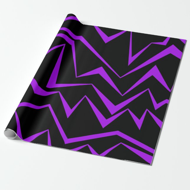 Abstract, bold, vibrant geometric zigzag pattern presentpapper (Utrullad)