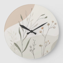 Abstract Botanical Clock – Minimal Wildflower N Stor Klocka