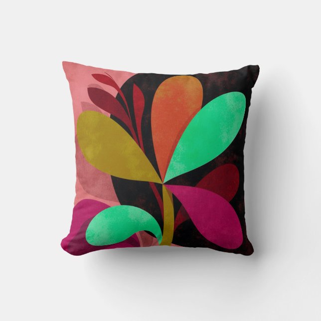 Abstract Botanical Throw Pillow  Kudde (Framsida)