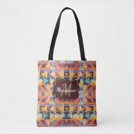 Abstract Bright Earth Tones Southwest Tote Tygkasse