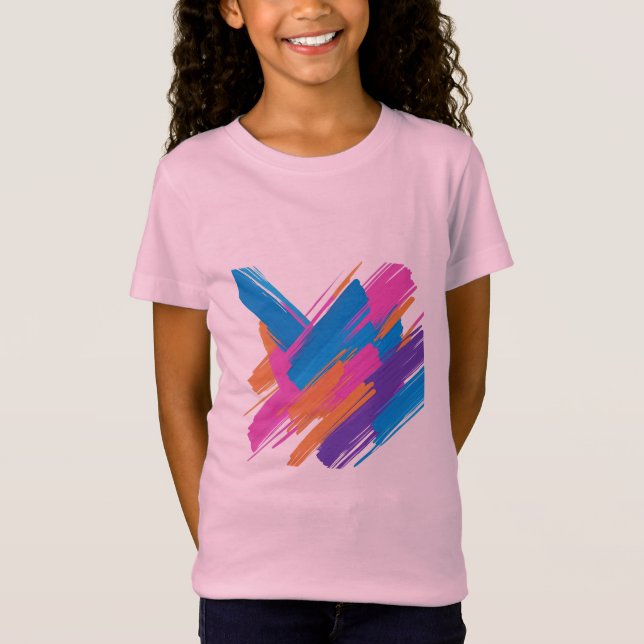 Abstract Brush Stroke Art T-Shirt – Vibrant Minima (Framsida)