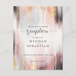 Abstract Brush Strokes Blush Gold Charcoal Tilläggskort