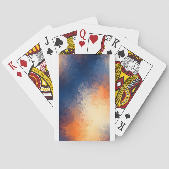 Abstract Brushstrokes: Vibrant Blue & Orange. Casinokort (Baksidan)