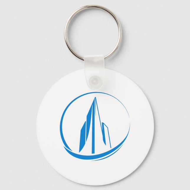 Abstract Building Peak Cityscape Circle Nyckelring (Framsida)