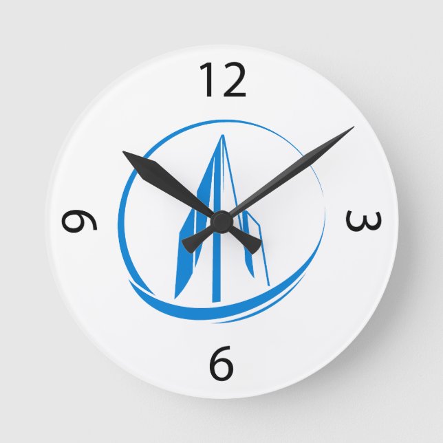 Abstract Building Peak Cityscape Circle Rund Klocka (Framsida)