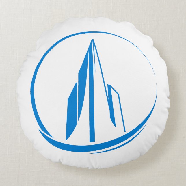 Abstract Building Peak Cityscape Circle Rund Kudde (Framsidan)