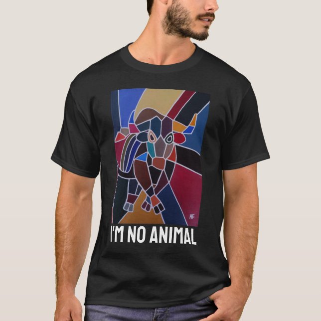 Abstract Bull Painting by Alfred Fox T Shirt (Framsida)