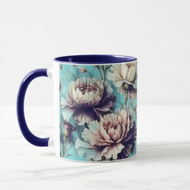Abstract carnations pattern design 1 mugg (Vänster)