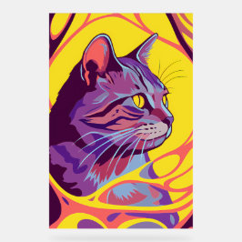 Abstract Cat: Pop Art Psychedelic Swirl
