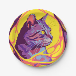Abstract Cat: Pop Art Psychedelic Swirl