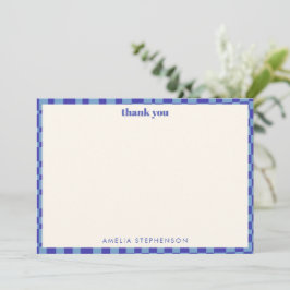 Abstract Checkerboard Blue Custom Baby Shower Tack Kort