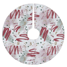 Abstract Cheer in Maroon, Gold & Evergreen Julgransmatta Borstad Polyester