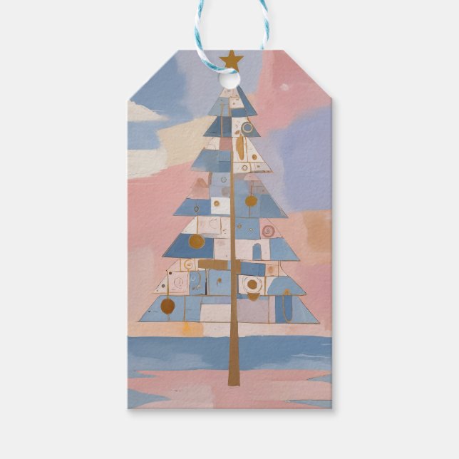 Abstract Christmas Geometry Presentetikett (Framsidan)
