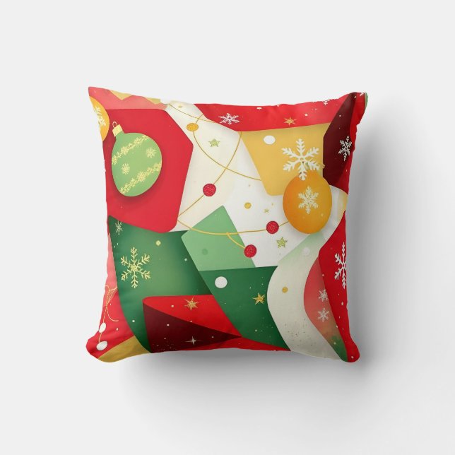Abstract Christmas Pattern Kudde (Framsida)
