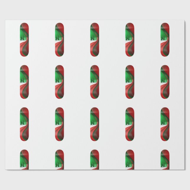 Abstract Christmas Skateboard Art | Modern Holiday Presentpapper (Platt)