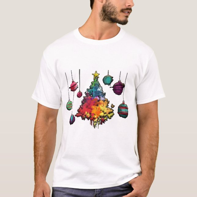 Abstract Christmas T Shirt (Framsida)