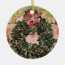 Abstract Christmas Wreath Ornament