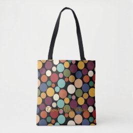 Abstract Circle Custom Message Gift Tote Bag Tygkasse