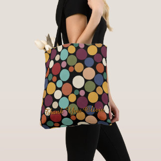 Abstract Circle Custom Message Gift Tote Bag Tygkasse