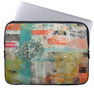 Abstract Collage Mixed Media Abstract Laptop Fodral