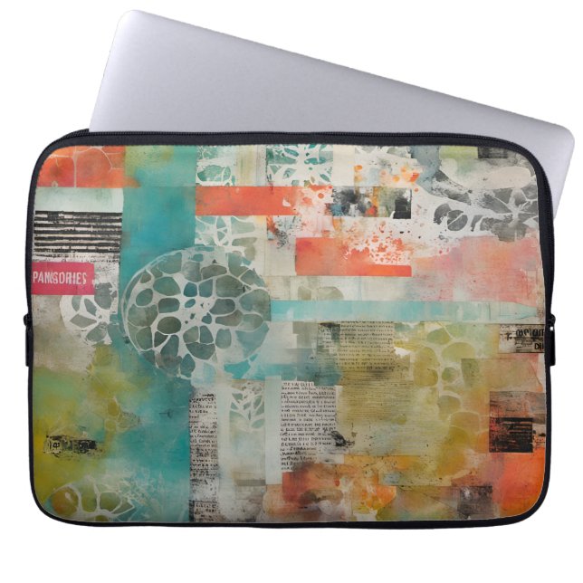 Abstract Collage Mixed Media Abstract Laptop Fodral (Framsidan)