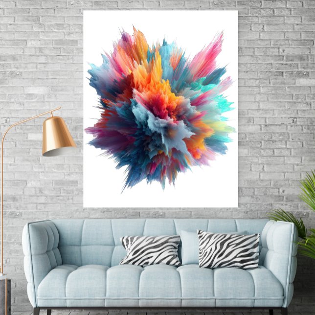 Abstract Color Explosion Contemporary Art Poster (Skapare uppladdad)