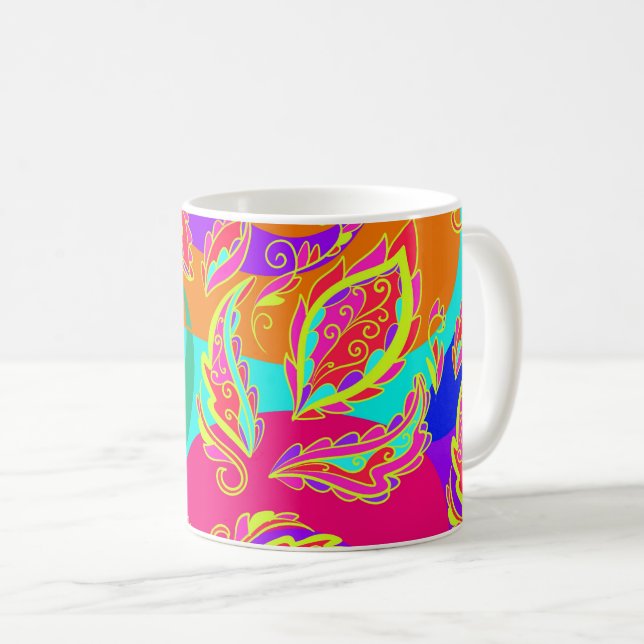 abstract,color,pattern, indian,mandala,pink, kaffemugg (Framsida höger)