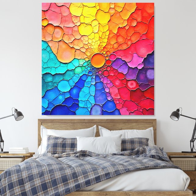 Abstract Color Wheel Swirl Art Canvastryck (Insitu (sovrum))