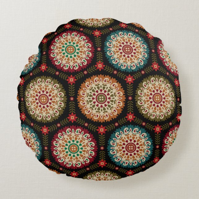 abstract colorful circle bunch pattern backgrounda rund kudde (Framsidan)
