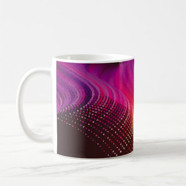 Abstract colorful digital landscape with flowing p kaffemugg (Vänster)