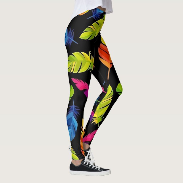 Abstract colorful feather explosion leggings (Höger)