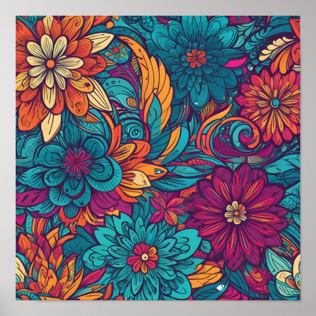Abstract colorful flowers poster (Framsidan)