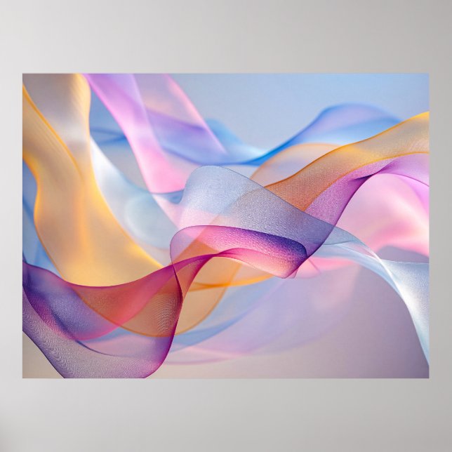 Abstract Colorful Flowing Ribbons Poster (Framsidan)