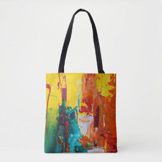 Abstract colorful image on tote bag tygkasse