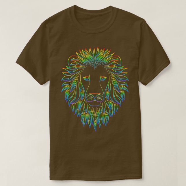 Abstract colorful lion head  t shirt (Design framsida)