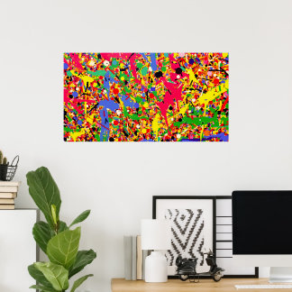 Abstract Colorful Modern Graffiti Street Art  Poster